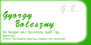 gyorgy boleszny business card